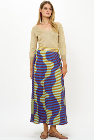 Oliphant Swing Skirt in Haring Blue