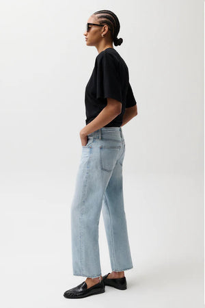 Pistola Lexi Mid Rise Bowed Straight Jean in Dolce Vita