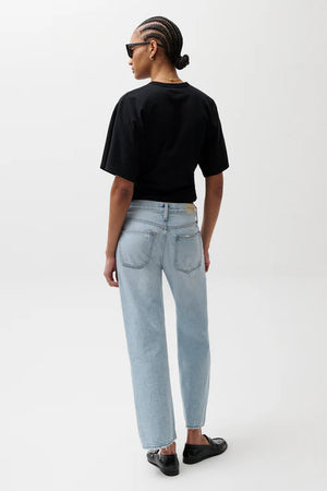 Pistola Lexi Mid Rise Bowed Straight Jean in Dolce Vita