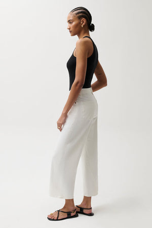 Pistola Kyral High Rise Bowed Ankle Jean in Antique White