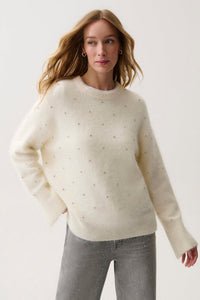 Pistola Luna Embellished Sweater in Winter White