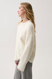 Pistola Luna Embellished Sweater in Winter White