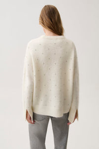 Pistola Luna Embellished Sweater in Winter White
