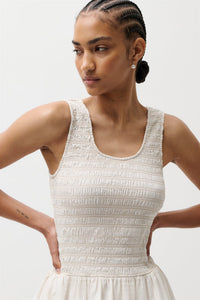 Pistola Ilona Bubble Hem Dress in Soft White