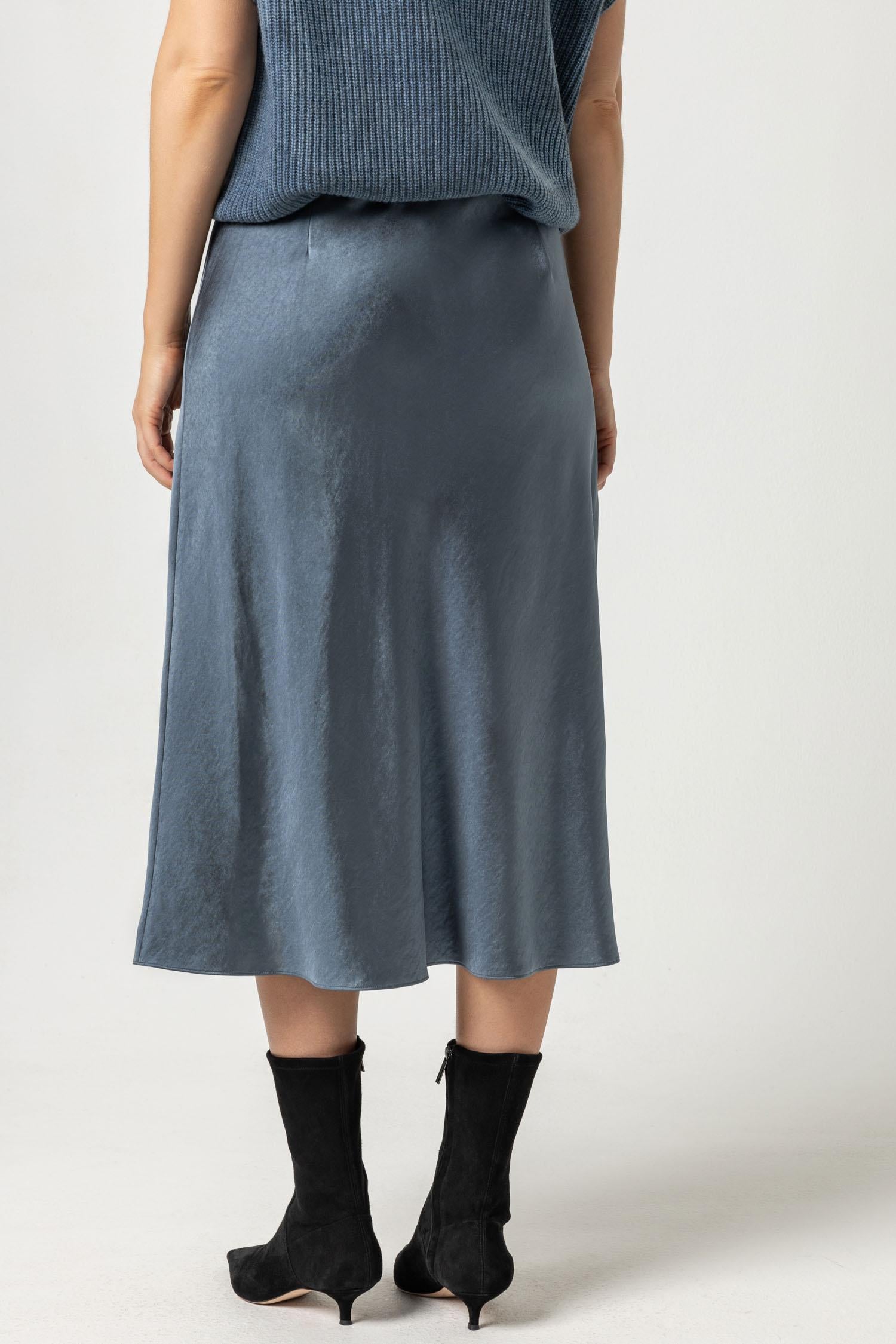 Satin skirt bias outlet cut