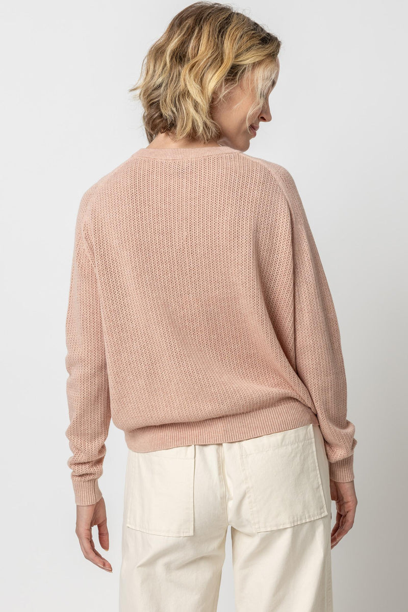 Lilla P Saddle Sleeve Pullover in Cameo