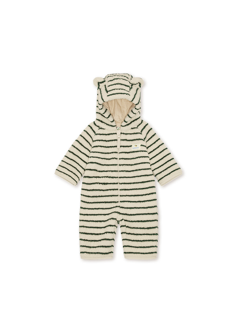 Konges Slojd Jody Teddy Onesie in Green Stripe