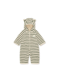 Konges Slojd Jody Teddy Onesie in Green Stripe