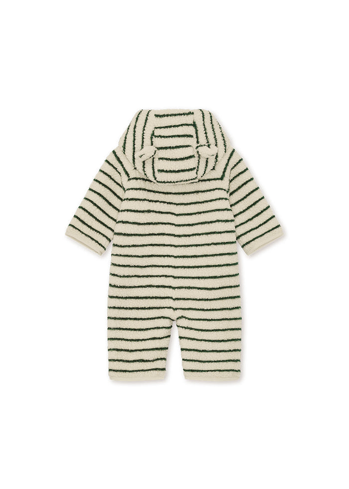 Konges Slojd Jody Teddy Onesie in Green Stripe