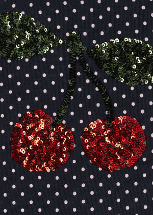 Konges Slojd Lou Terry Sweatshirt Dress in Sequin Cherries
