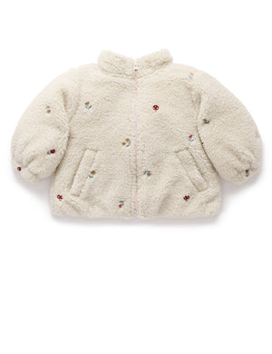 Purebaby Embroidered Fleece in Mushrooms & Flowers