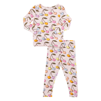 Pink Chicken Bamboo Pajama Set in Cloud Pink Cherry
