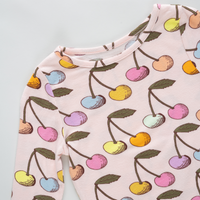 Pink Chicken Bamboo Pajama Set in Cloud Pink Cherry