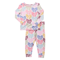 Pink Chicken Bamboo Pajama Set in Bright Multi Bows