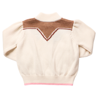 Pink Chicken Western Zip Sweater in Cream