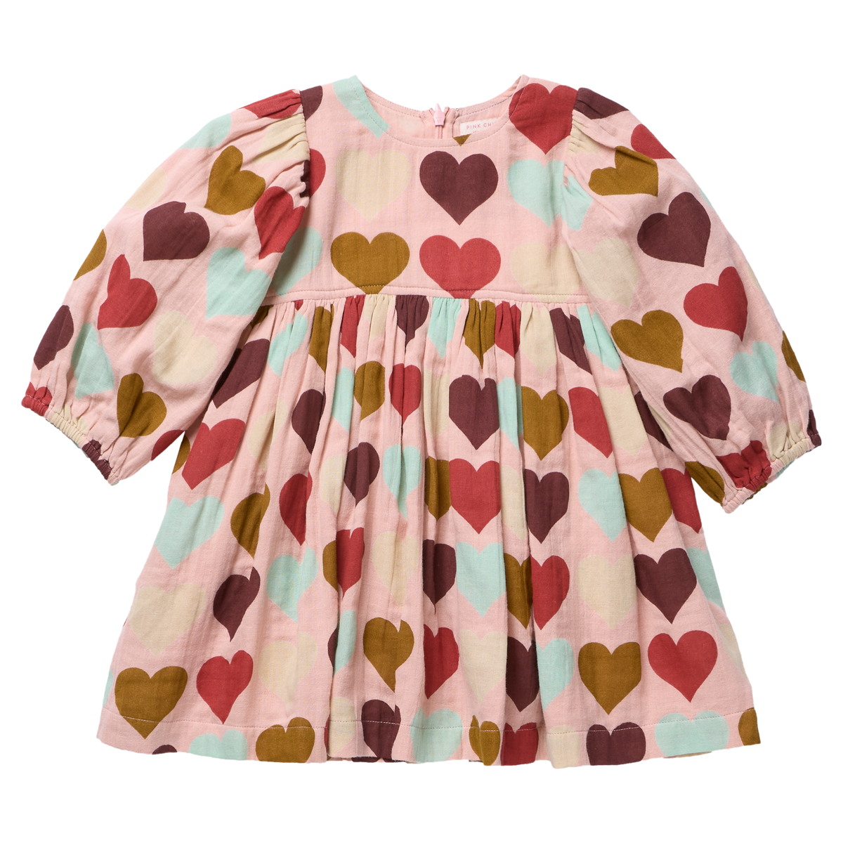 Pink Chicken Bea Dress in Multi Harvest Hearts