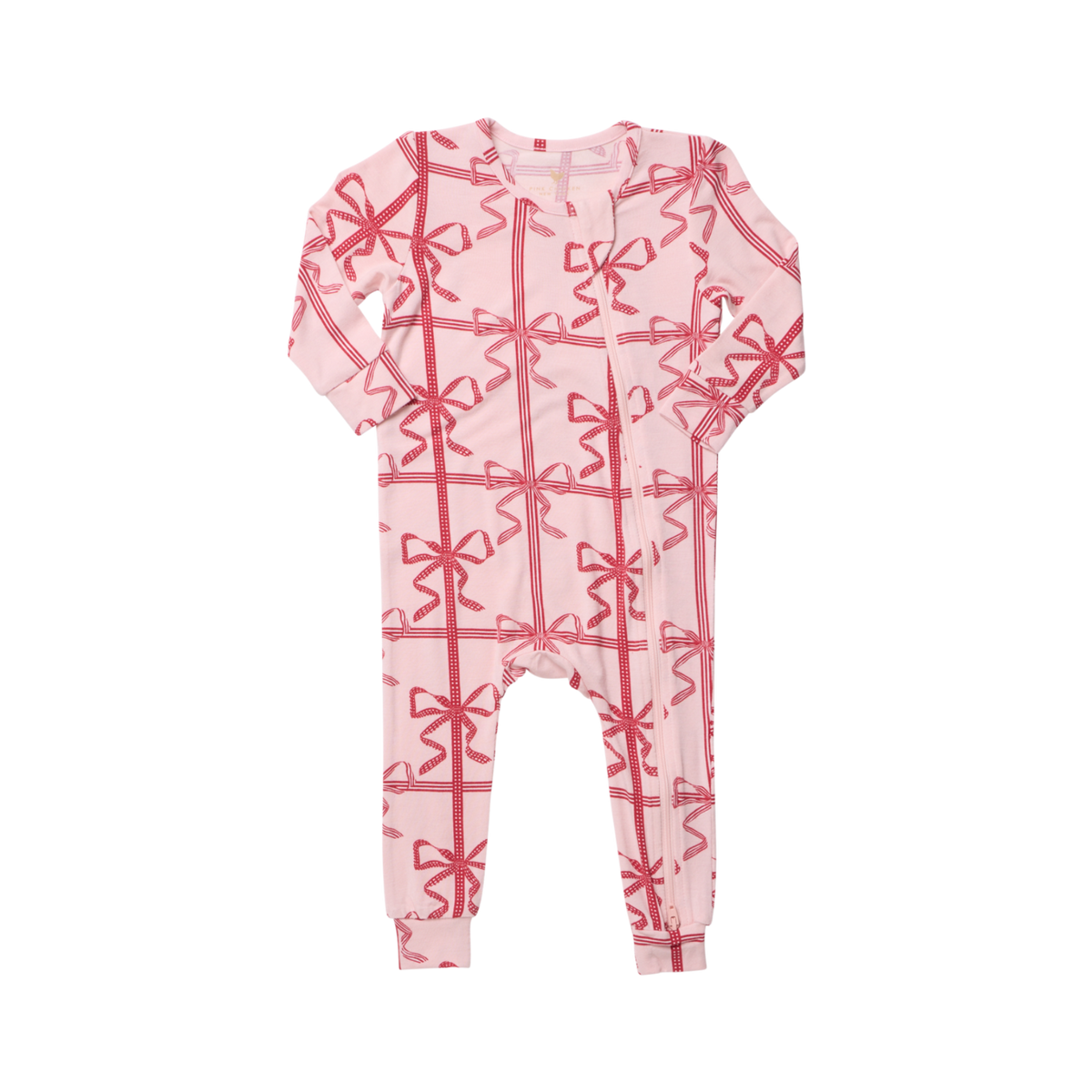 Pink Chicken Bamboo Romper in Pink Present Bow