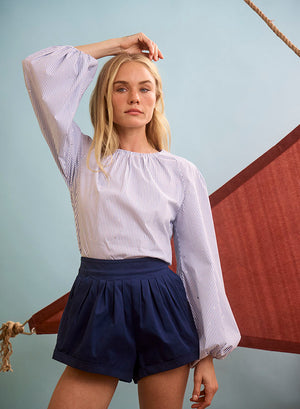 Hunter Bell Rue Blouse in Starlight Embellished Stripe