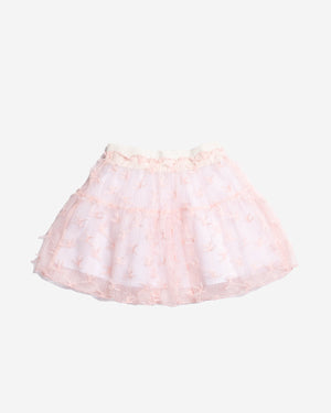Petite Hailey Maya Lace Skirt in Pink Bows