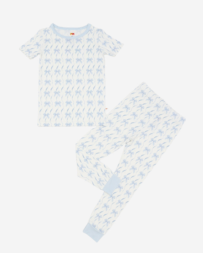 Petite Hailey Bamboo Set in Blue Bows
