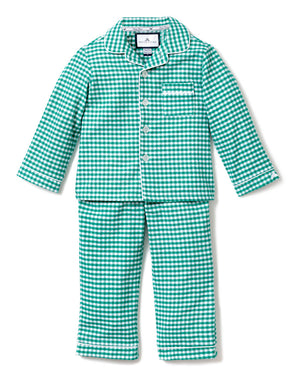 Petite Plume Children's Pajama Set in Green Gingham