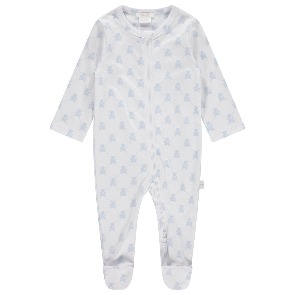 Pimalu Zip Footie in Light Blue Teddy Bears