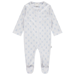 Pimalu Zip Footie in Light Blue Teddy Bears