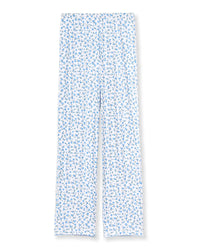 Petite Plume Women's Pointelle Pants in Blue Floral