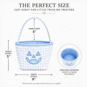Bits & Bows Halloween Petite Pumpkin Tote in Blue