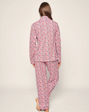 Petite Plume Women's Luxe Pima Pajama Set in Fleurs des Bois