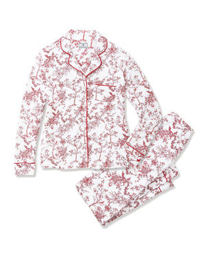Petite Plume Women's Pima Pajama In Red Timeless Toile