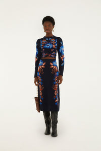 BOW GARDEN KNIT MIDI SKIRT