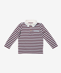 Oso & Me Parker Polo in Burgundy Triple Stripe