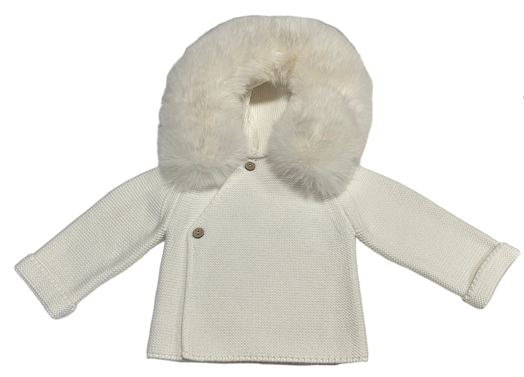 A Soft Idea Knit Jacket with Removable Faux Fur