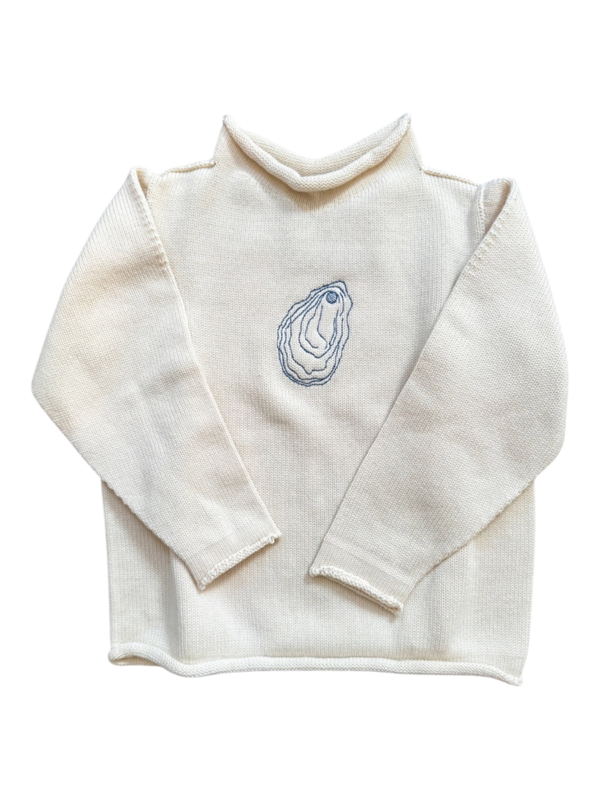 A Soft Idea Oyster Roll Neck Sweater in Natural