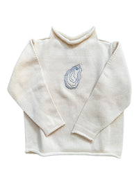 A Soft Idea Oyster Roll Neck Sweater in Natural