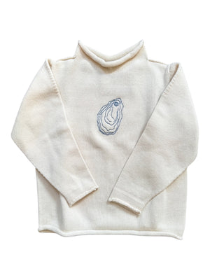 A Soft Idea Oyster Roll Neck Sweater in Natural