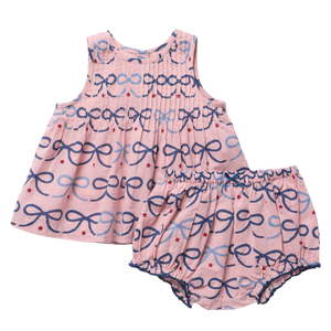 Pink Chicken Baby Jaipur Set in Pink Bows