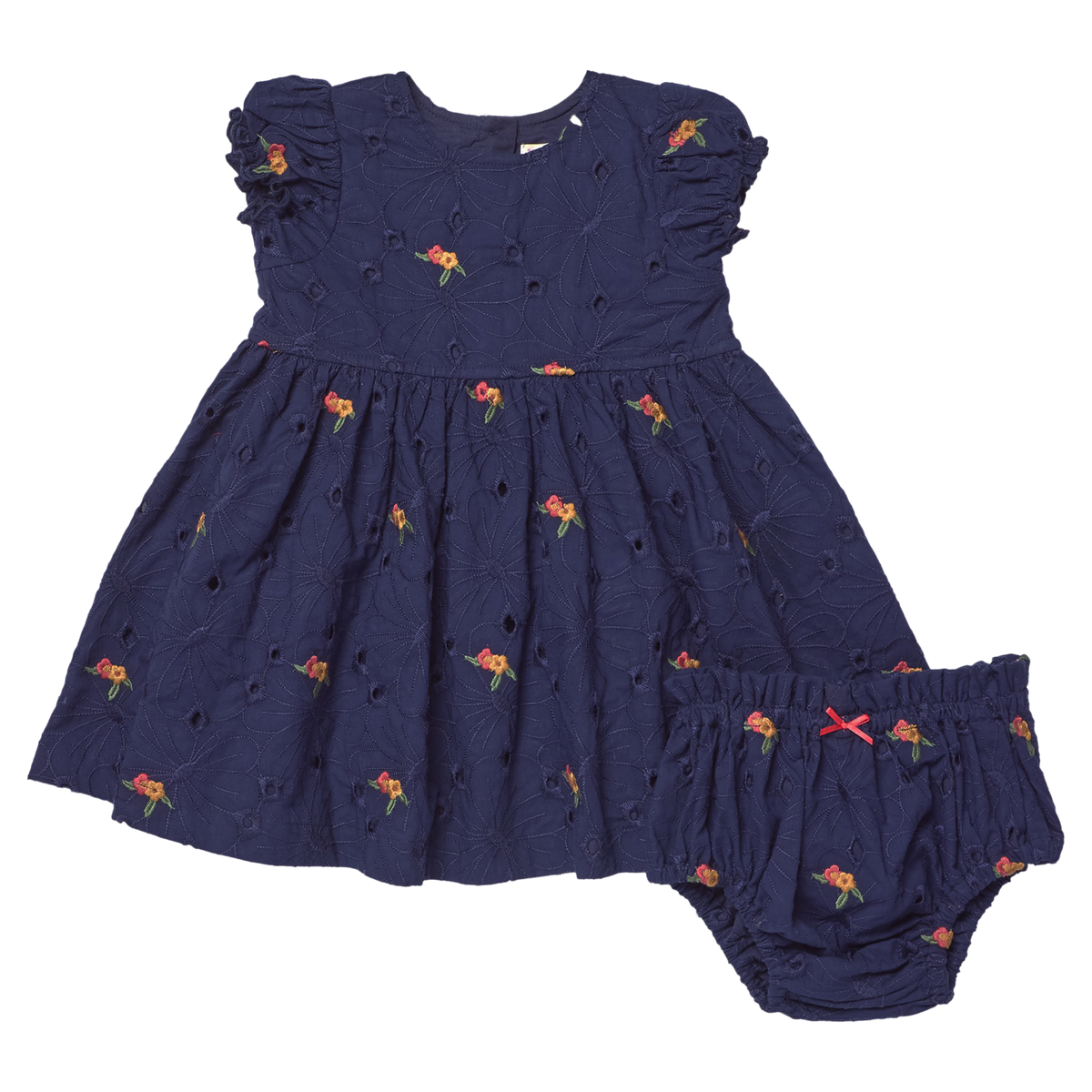 Pink Chicken Baby Eliza Dress Set in Eyelet Embroidery