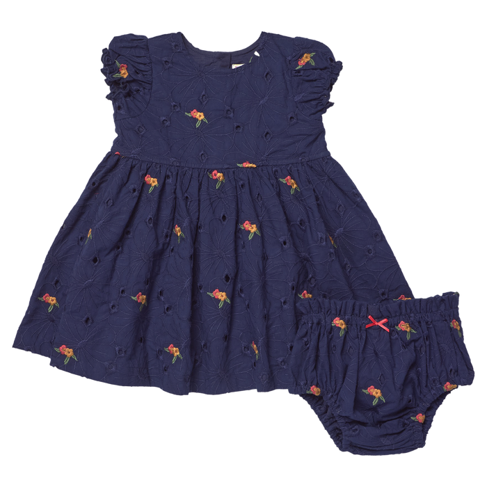 Pink Chicken Baby Eliza Dress Set in Eyelet Embroidery