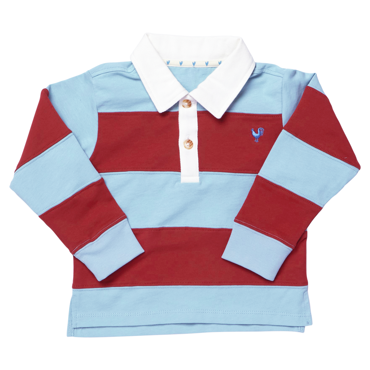 Pink Chicken Boys Albert Rugby Shirt in Blue & Maroon