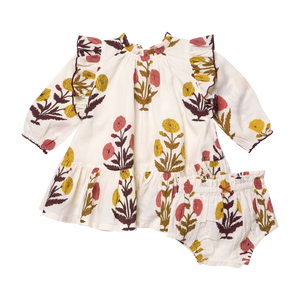 Pink Chicken Baby Harper Dress in Harvest Dandelion