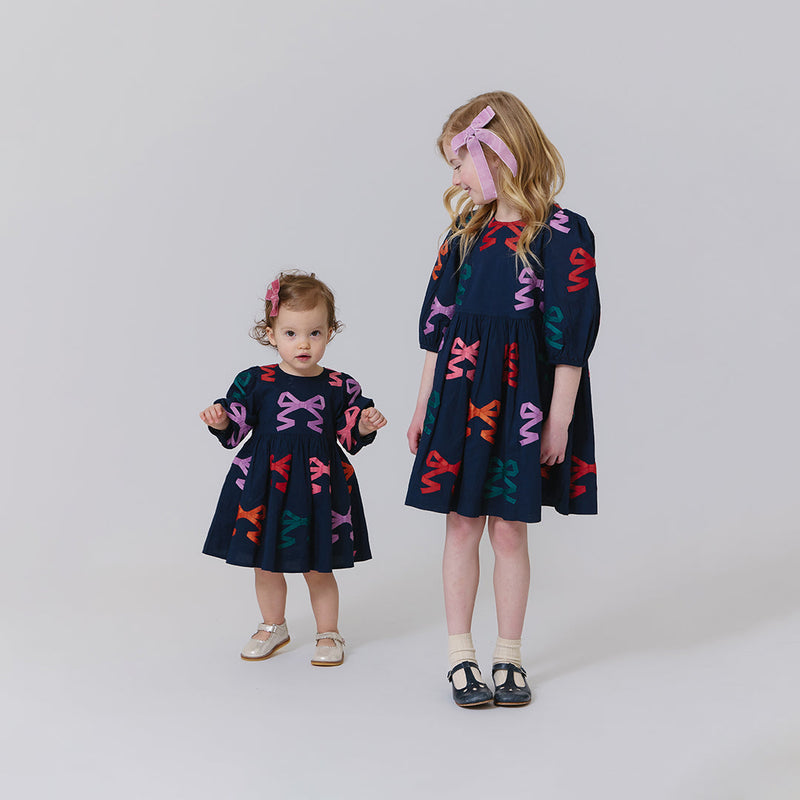 Pink Chicken Brooke Dress in Multi Bow Applique