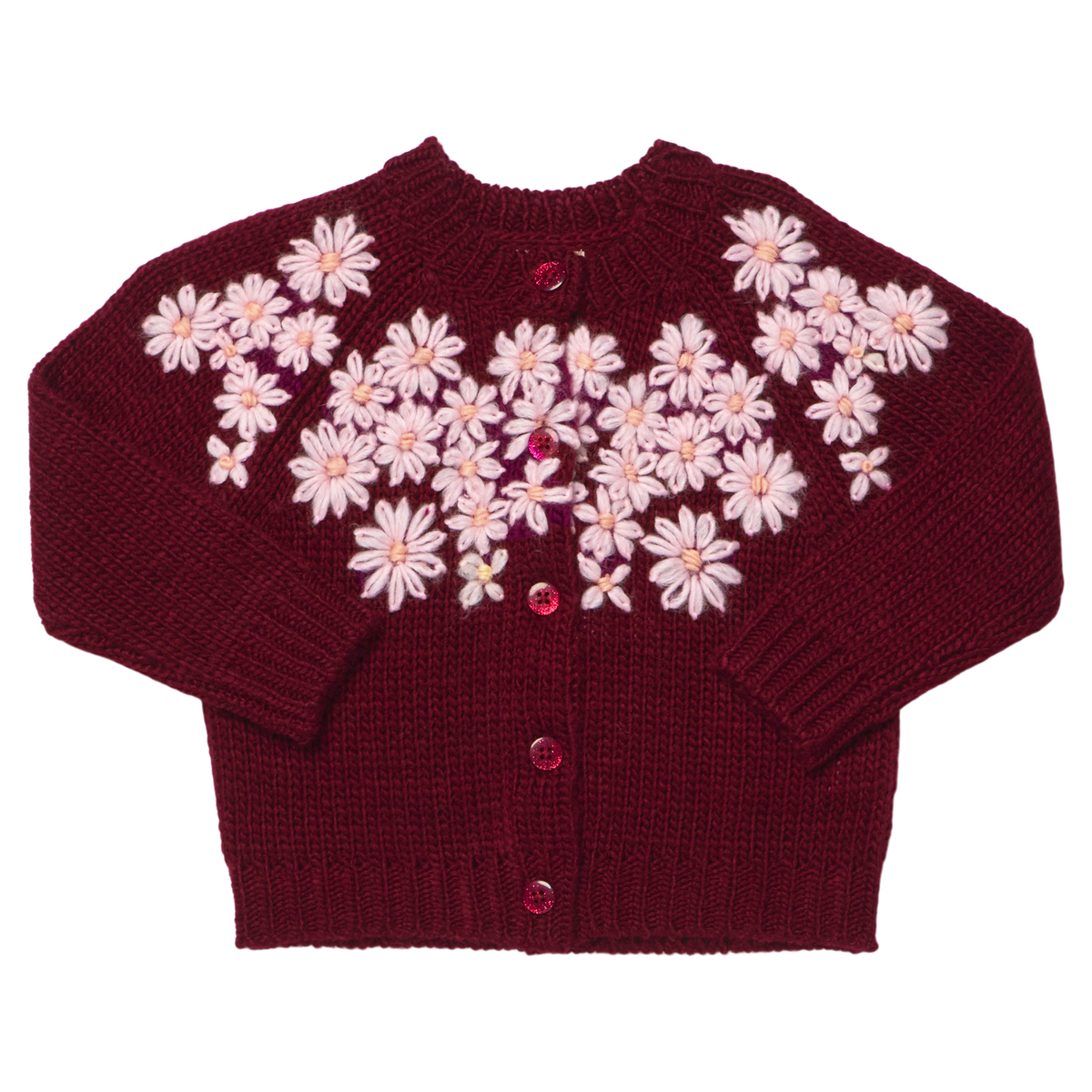 Pink Chicken Blossom Sweater in Pink Embroidered Flowers