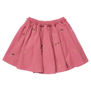 Pink Chicken Gianna Skirt in Horse Embroidery