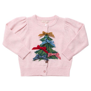 Pink Chicken Girls Constance Sweater in Pink Tree Bows