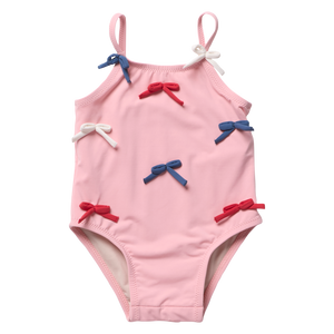 Pink Chicken Baby Girls Lottie Swim Suit in Pink Bows