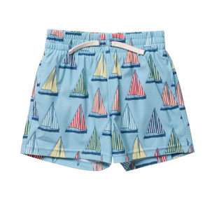 Pink Chicken Baby Boys Swim Trunk in Blue Regatta