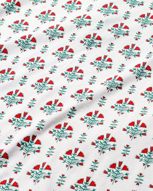 Joy Street Kids Footie in Poinsettia Block Print