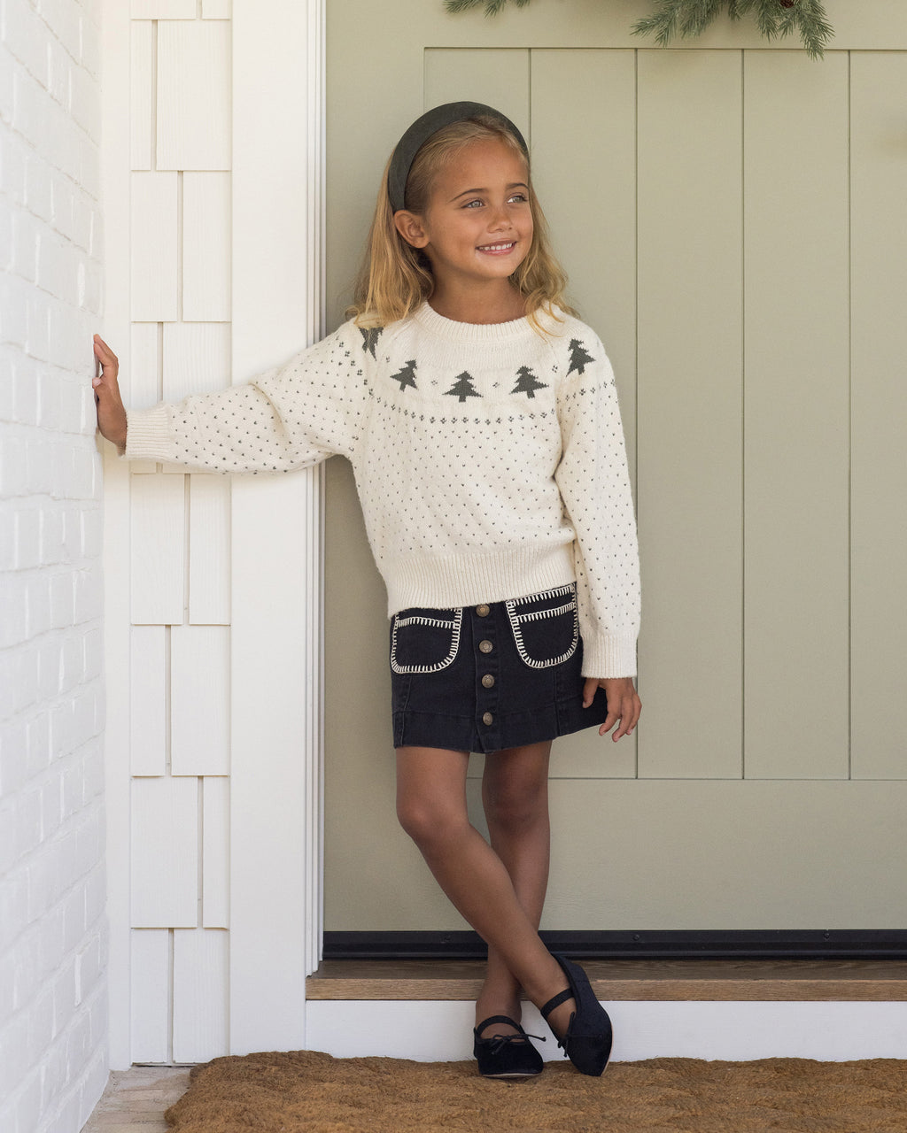 Rylee + Cru Fair Isle Sweater in Trees